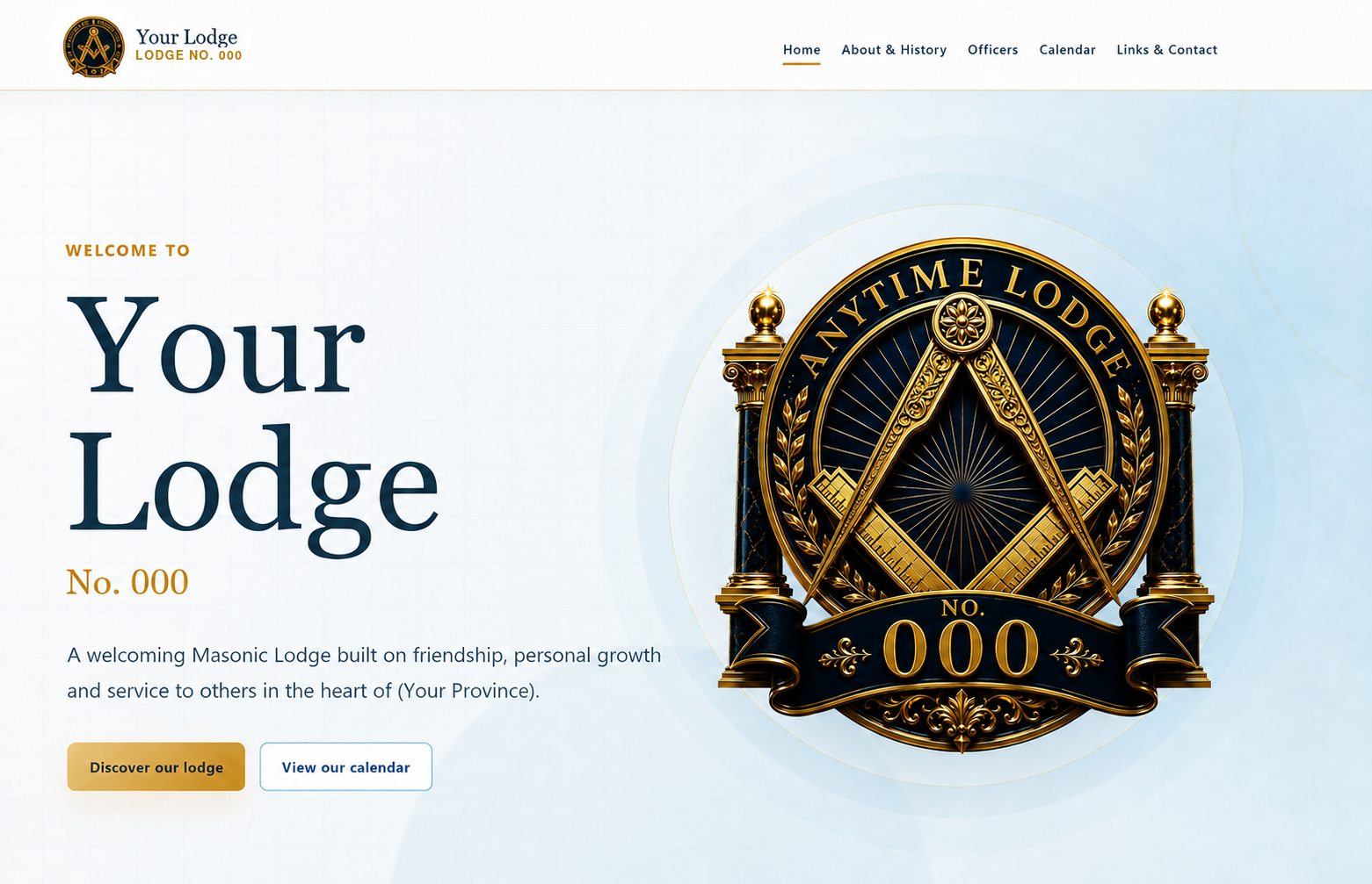 Example Masonic Lodge website design
